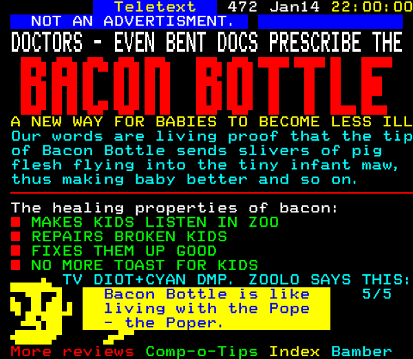 Digitiser Joke Advert: Bacon Bottle