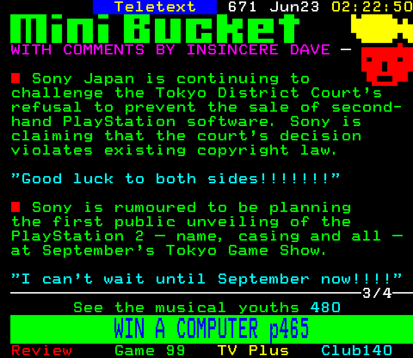Digitiser, Teletext - 1999