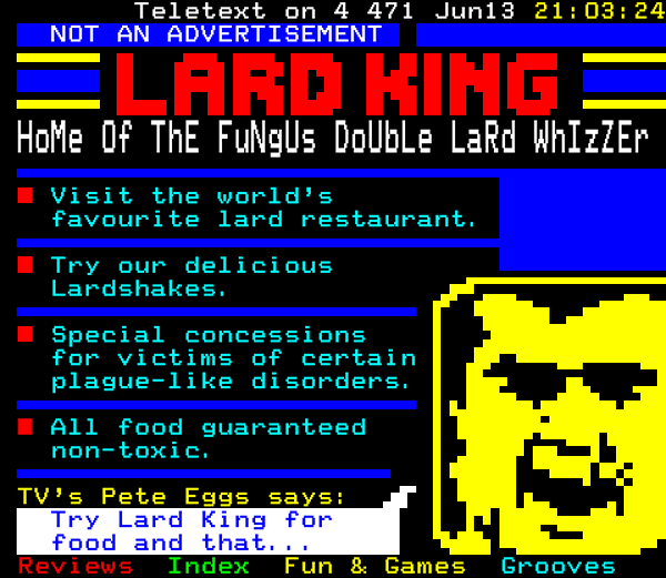 Digitiser Joke Advert: Lard King