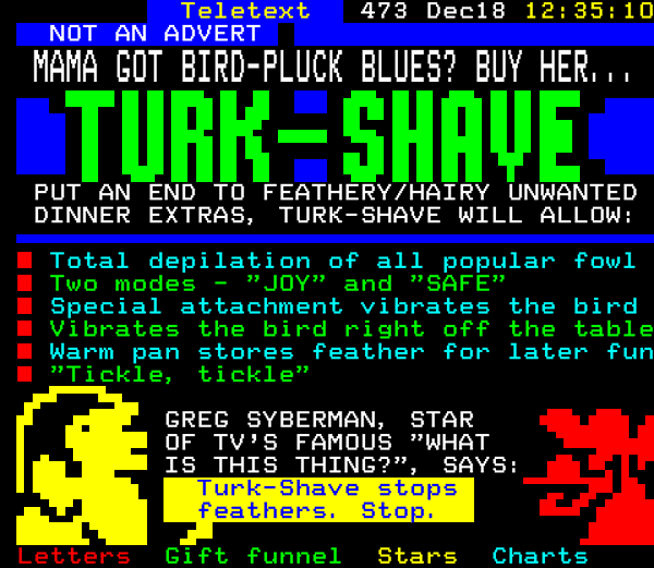 Digitiser Joke Advert: Turk-Shave