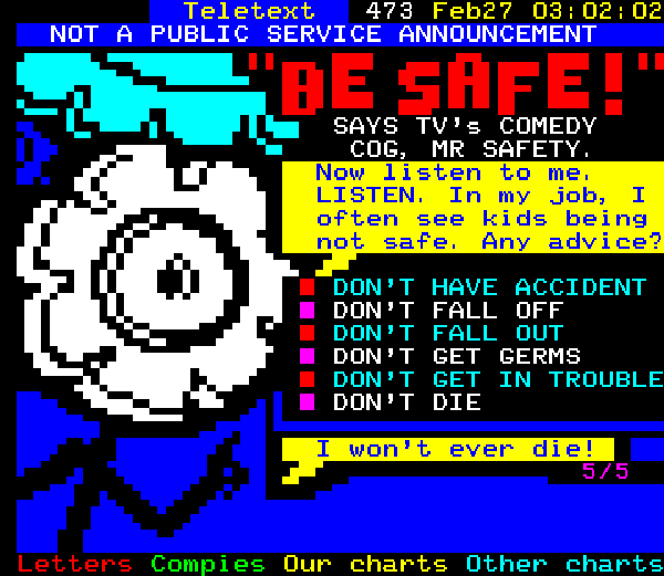 Digitiser Joke Advert: Be Safe, Says Mr Safety!