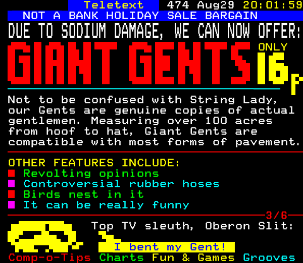Digitiser Joke Advert: Giant Gents