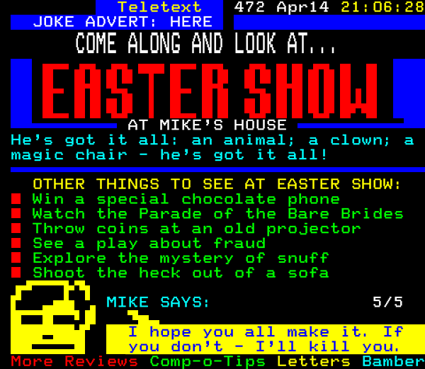 Digitiser Joke Advert: Easter Show