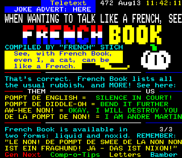 Digitiser Joke Advert: French Book