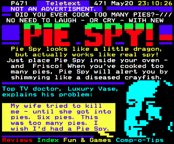 Digitiser Joke Advert: Pie Spy