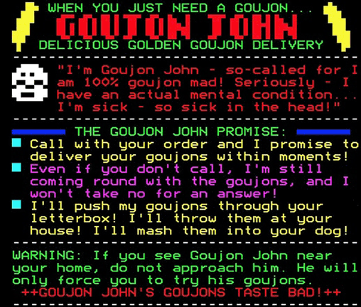 Digitiser Joke Advert: Goujon John