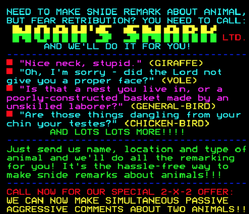 Digitiser Joke Advert: Noah's Snark