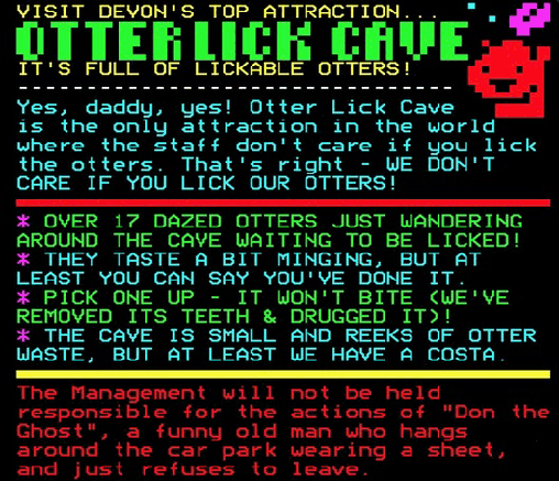 Digitiser Joke Advert: Otter Lick Cave