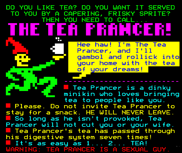 Digitiser Joke Advert: The Tea Prancer