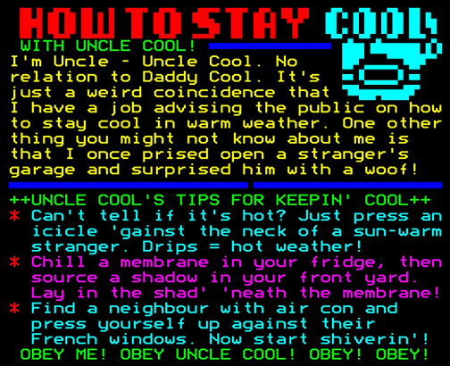 Digitiser Joke Advert: How To Stay Cool, With Uncle Cool