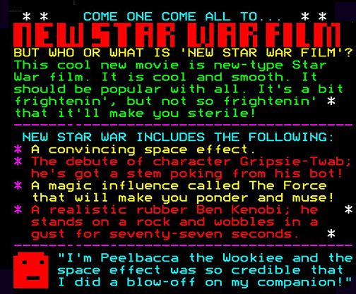 Digitiser Joke Advert: New Star War Film