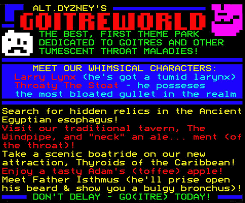 Digitiser Joke Advert: Goitre World