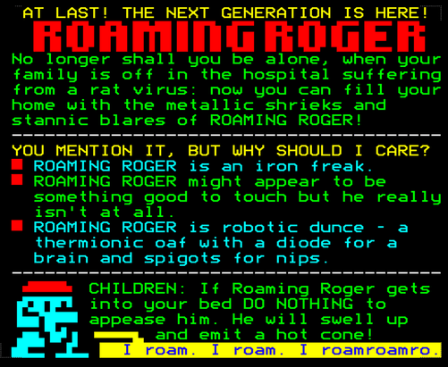 Digitiser Joke Advert: Roaming Roger