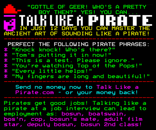 Digitiser Joke Advert: Talk Like A Pirate