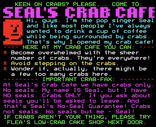 Digitiser Joke Advert: Seal's Crab Cafe