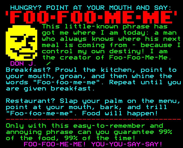 Digitiser Joke Advert: Foo-Foo-Me-Me