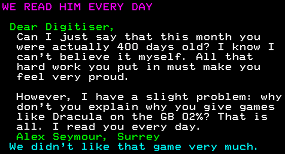 You have messed-up: Digitiser letters