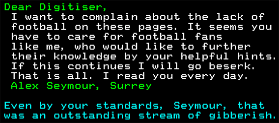 You have messed-up: Digitiser letters