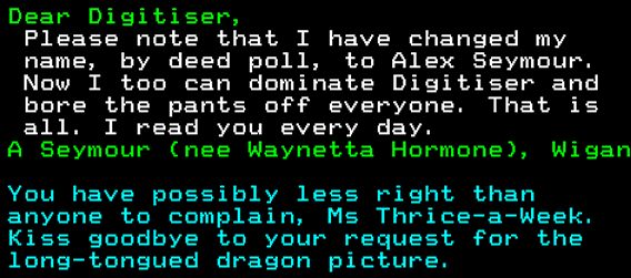 You have messed-up: Digitiser letters