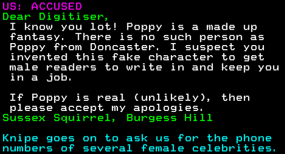 You have messed-up: Digitiser letters