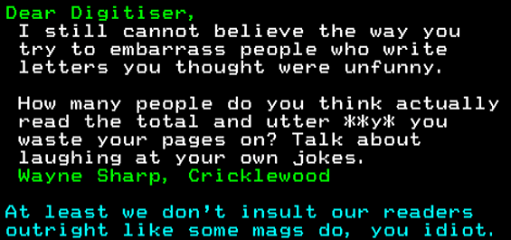 You have messed-up: Digitiser letters