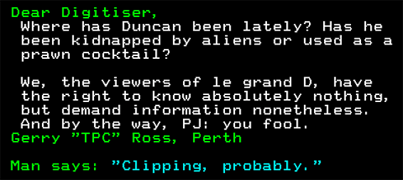 You have messed-up: Digitiser letters