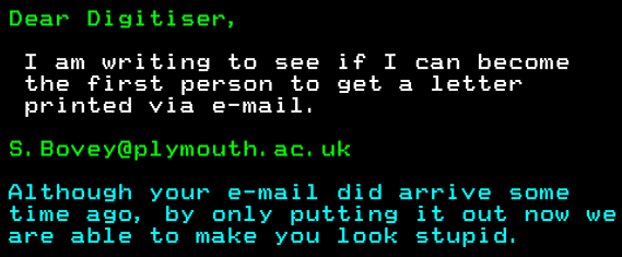 You have messed-up: Digitiser letters