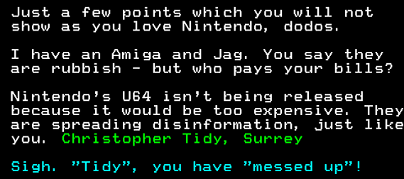 You have messed-up: Digitiser letters