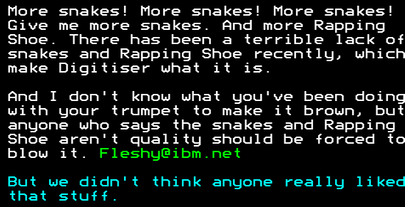 You have messed-up: Digitiser letters