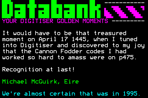 You have messed-up: Digitiser letters