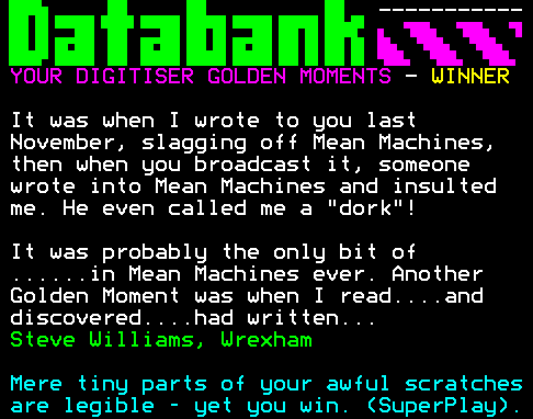 You have messed-up: Digitiser letters