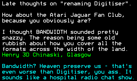 You have messed-up: Digitiser letters