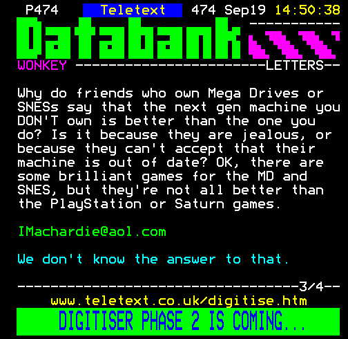 You have messed-up: Digitiser letters