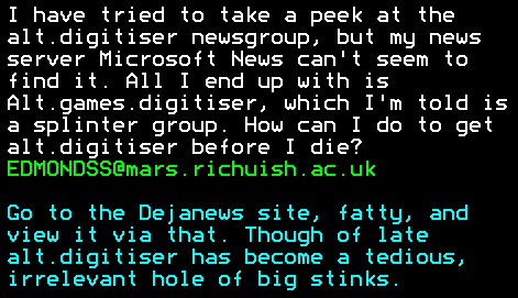 You have messed-up: Digitiser letters