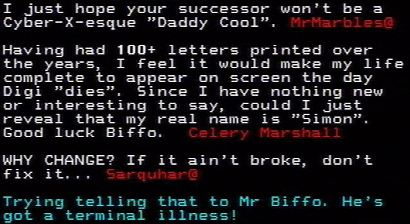 You have messed-up: Digitiser letters