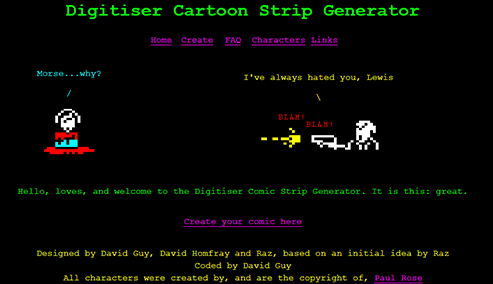 Digitiser Cartoon Strip Generator