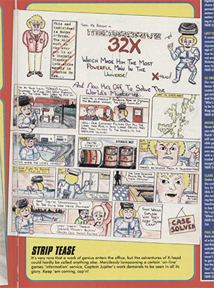 X-Head: Mean Machines Sega Reader's Cartoon Strip Lampooning Digitiser