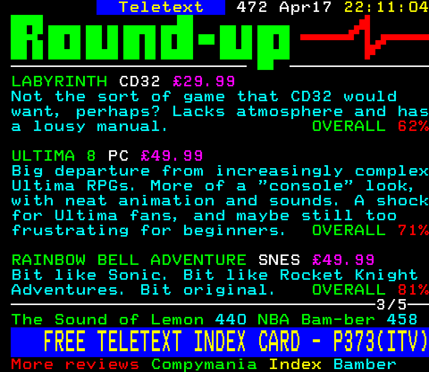 Digitiser, Teletext - 1994