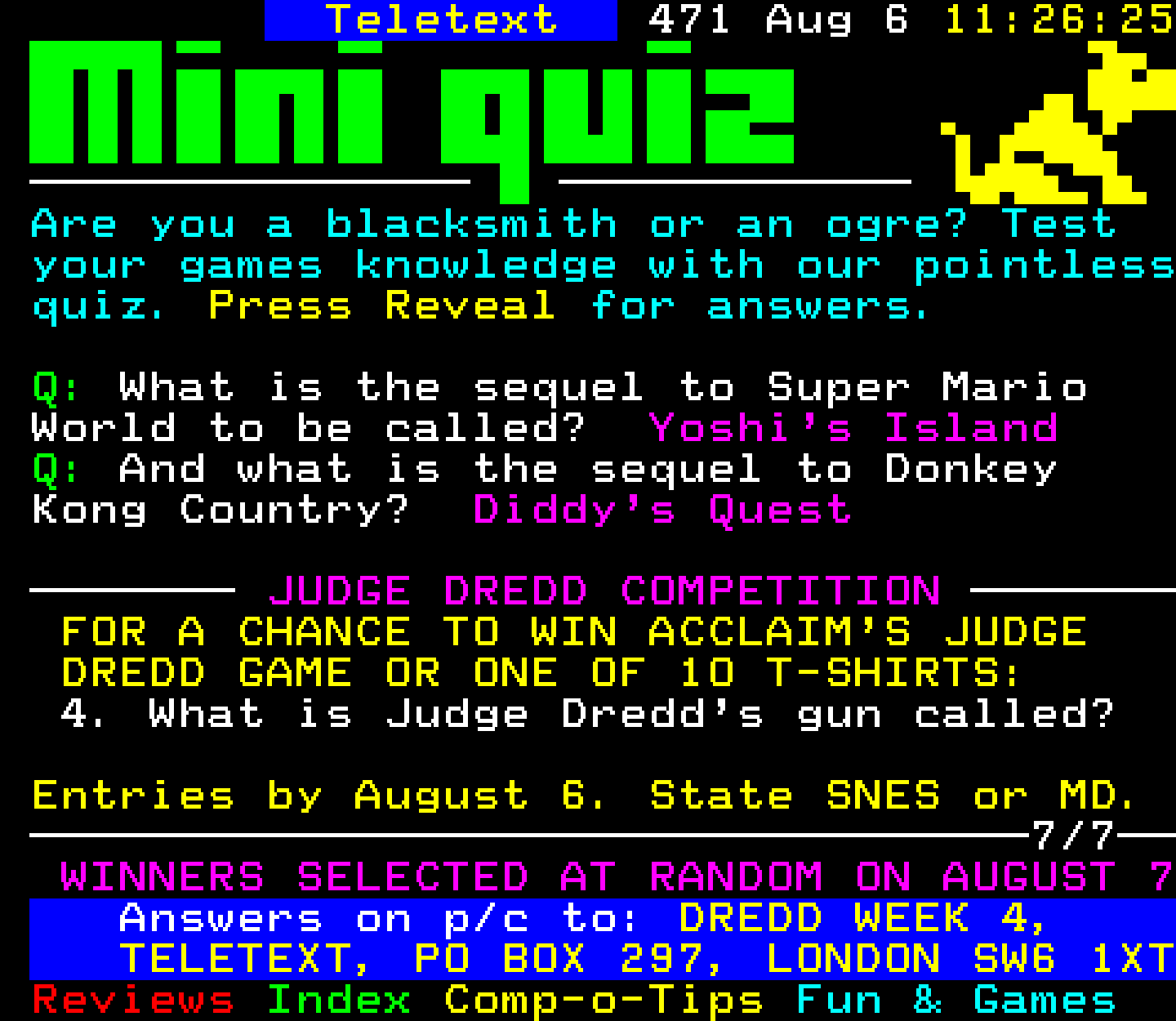 Digitiser, Teletext - 1995