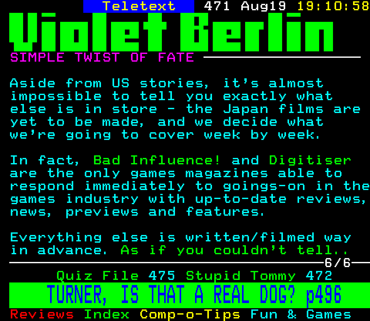 Digitiser, Teletext - 1995