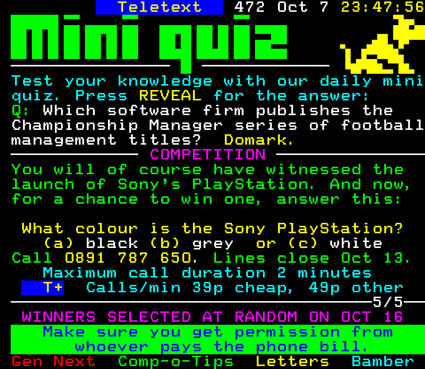 Digitiser, Teletext - 1995