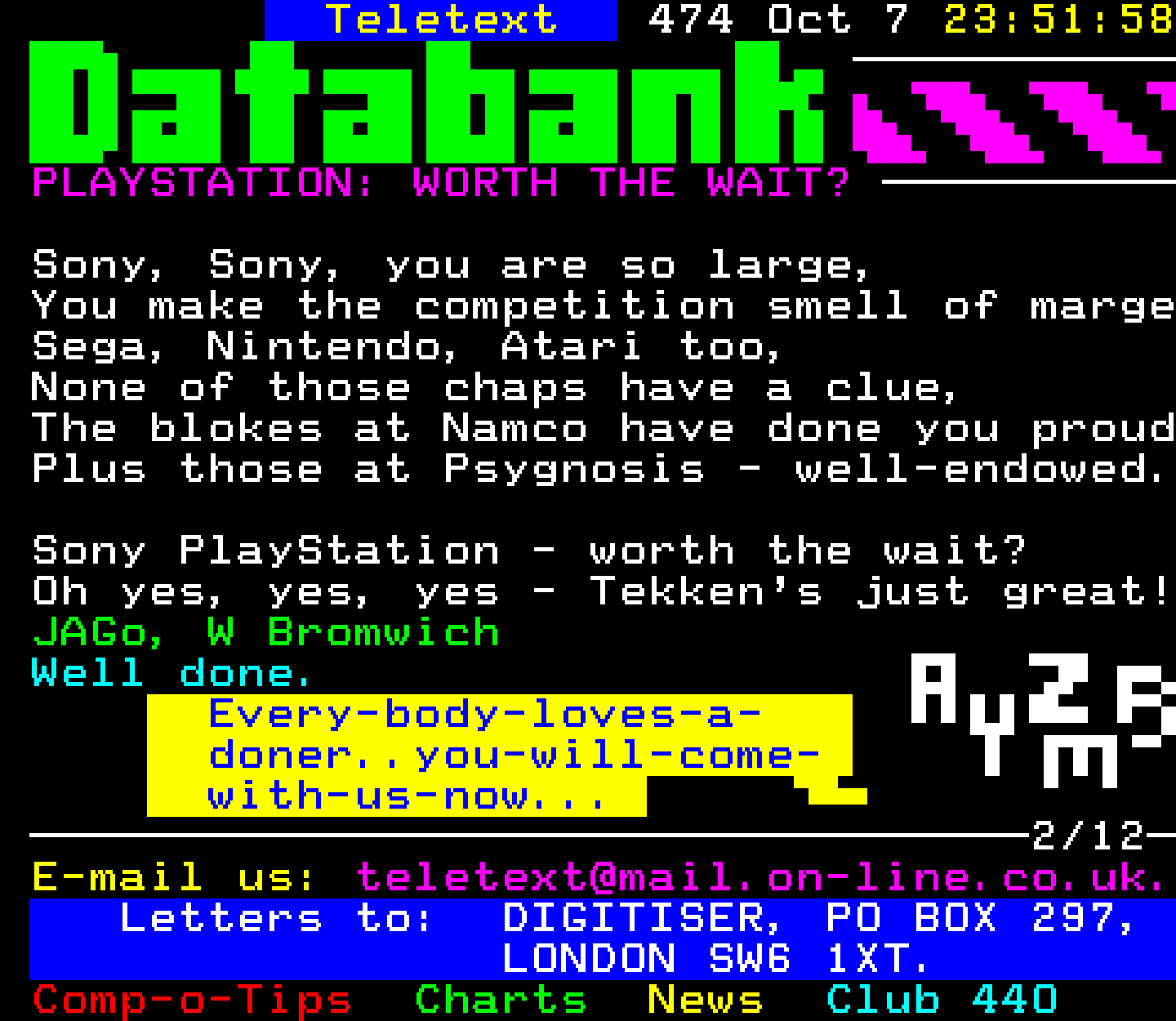Digitiser, Teletext - 1995