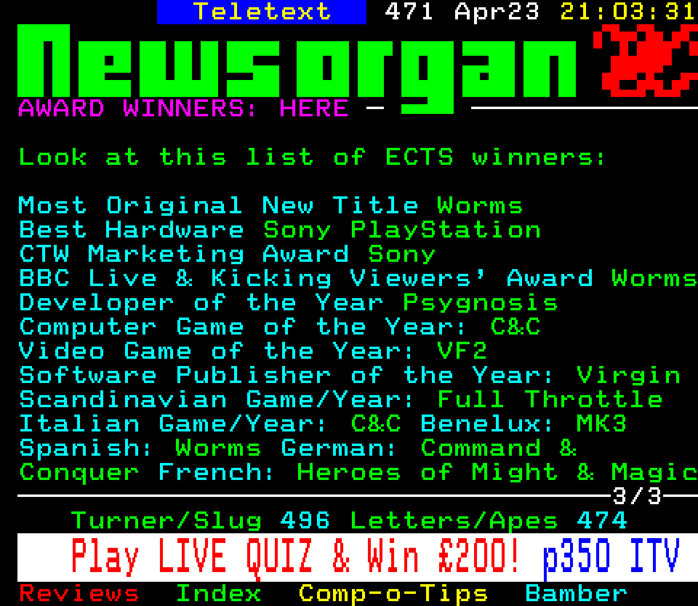 Digitiser, Teletext - 1996