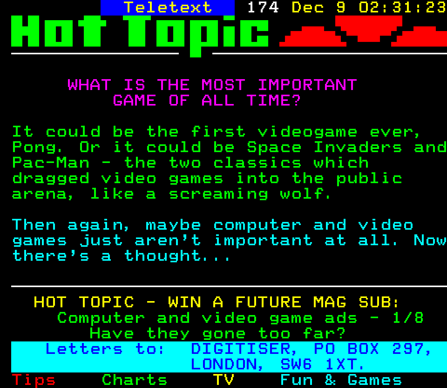 Digitiser, Teletext - 1996