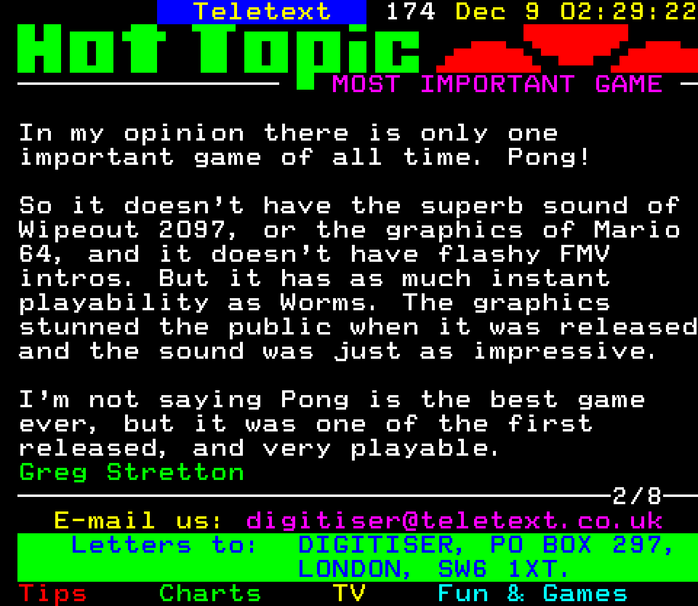 Digitiser, Teletext - 1996