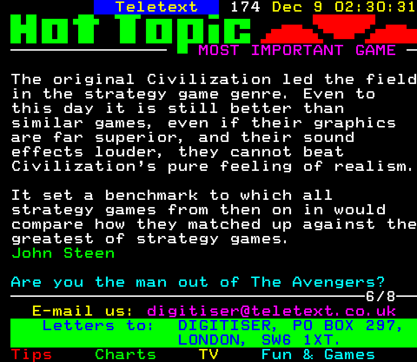 Digitiser, Teletext - 1996