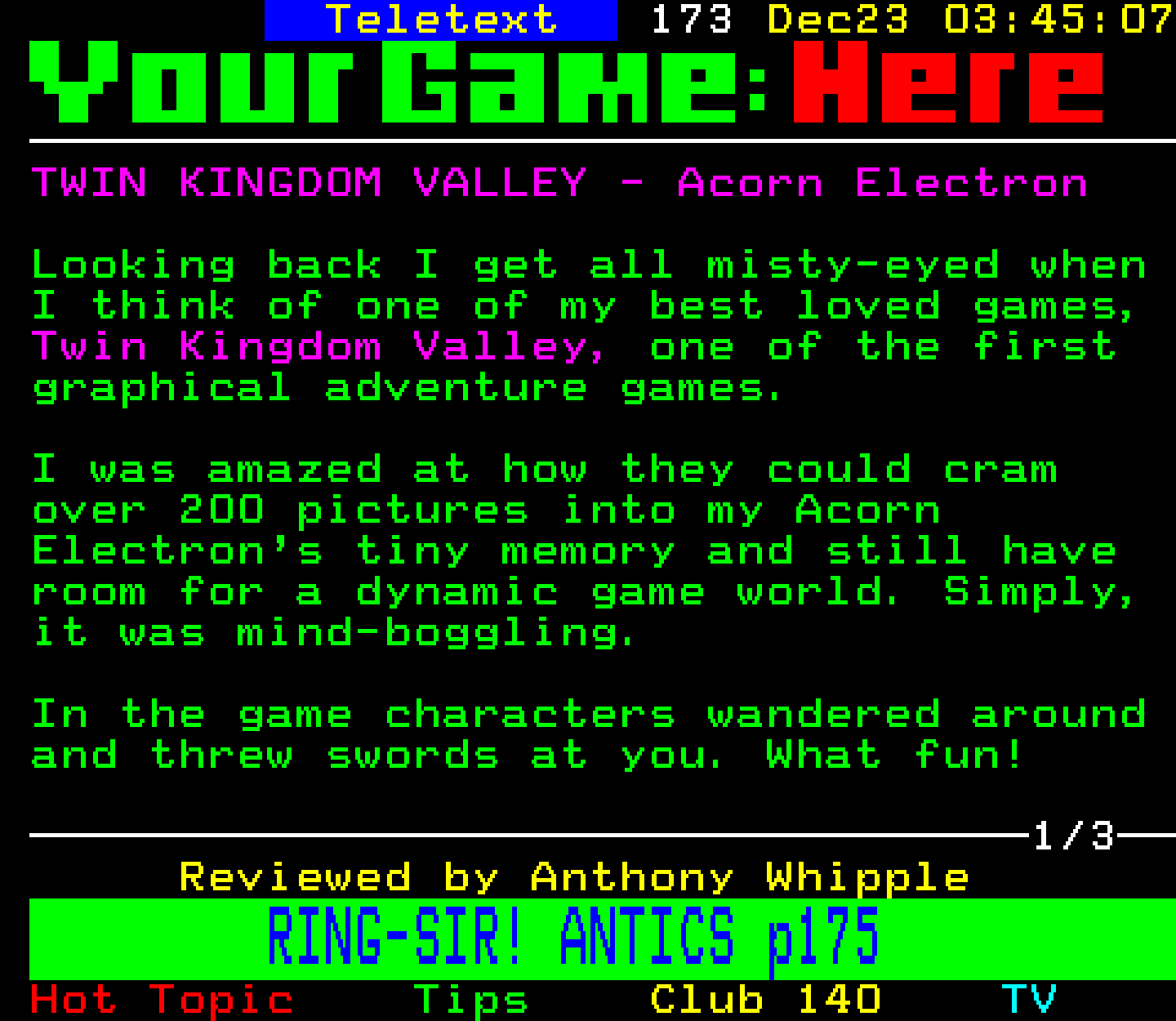 Digitiser, Teletext - 1996