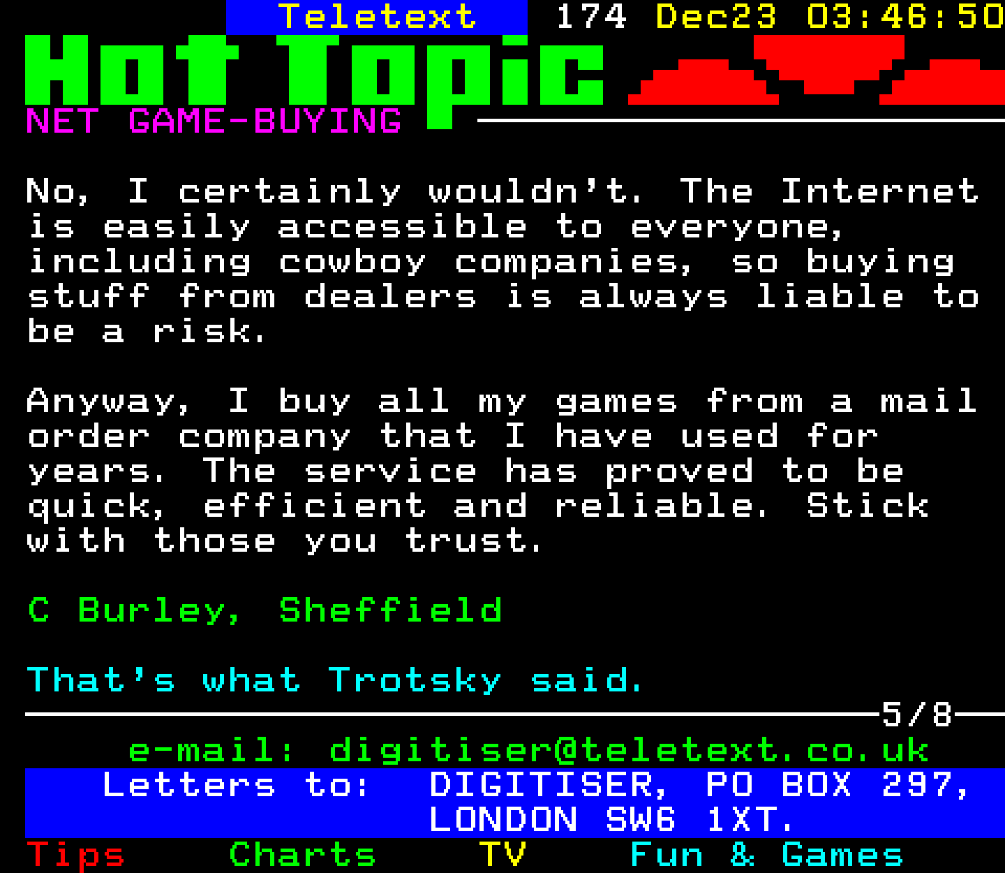 Digitiser, Teletext - 1996