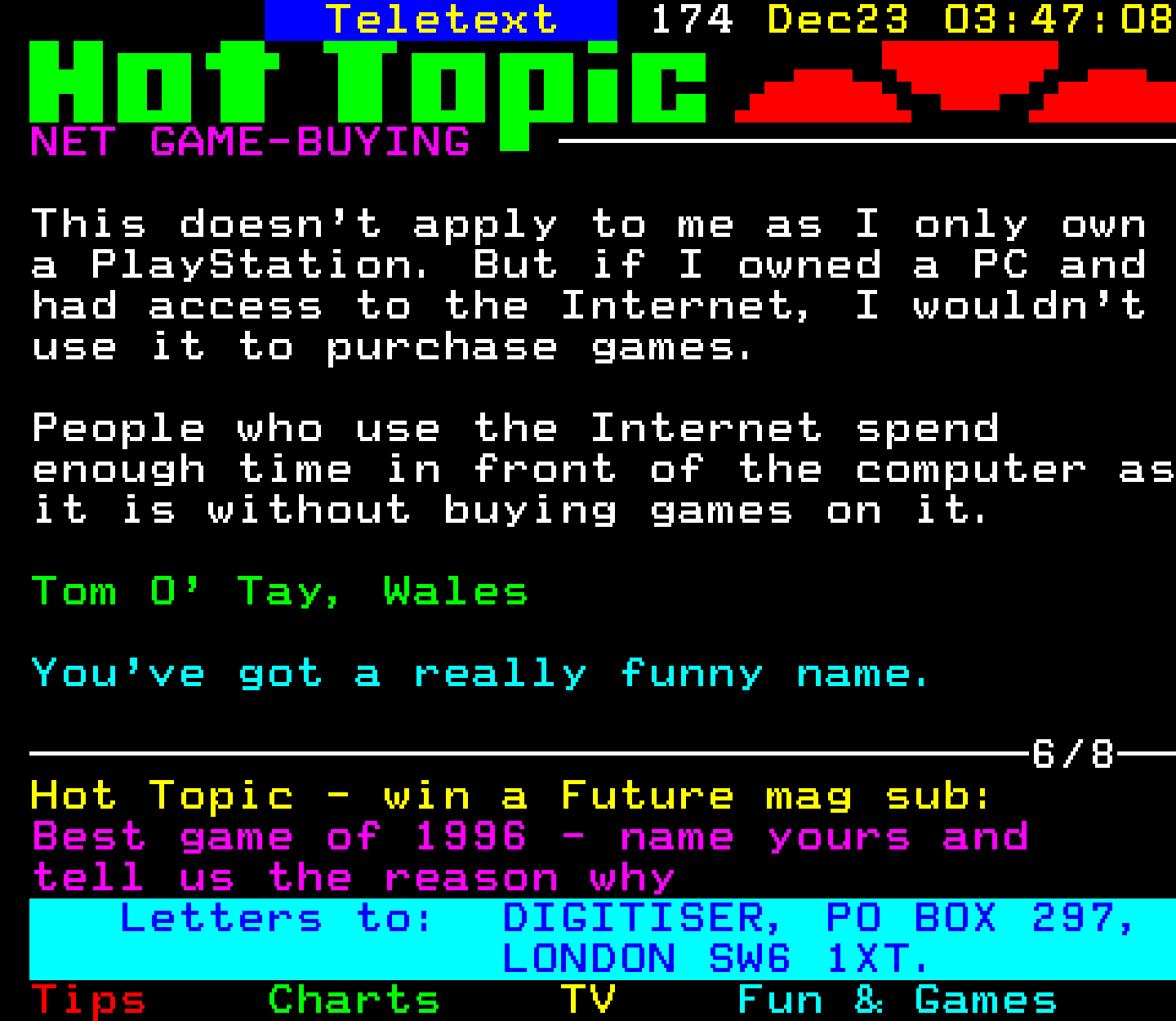 Digitiser, Teletext - 1996