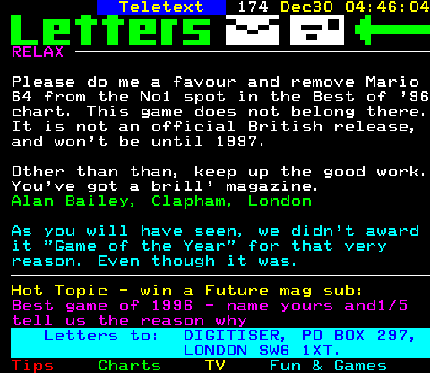 Digitiser, Teletext - 1996